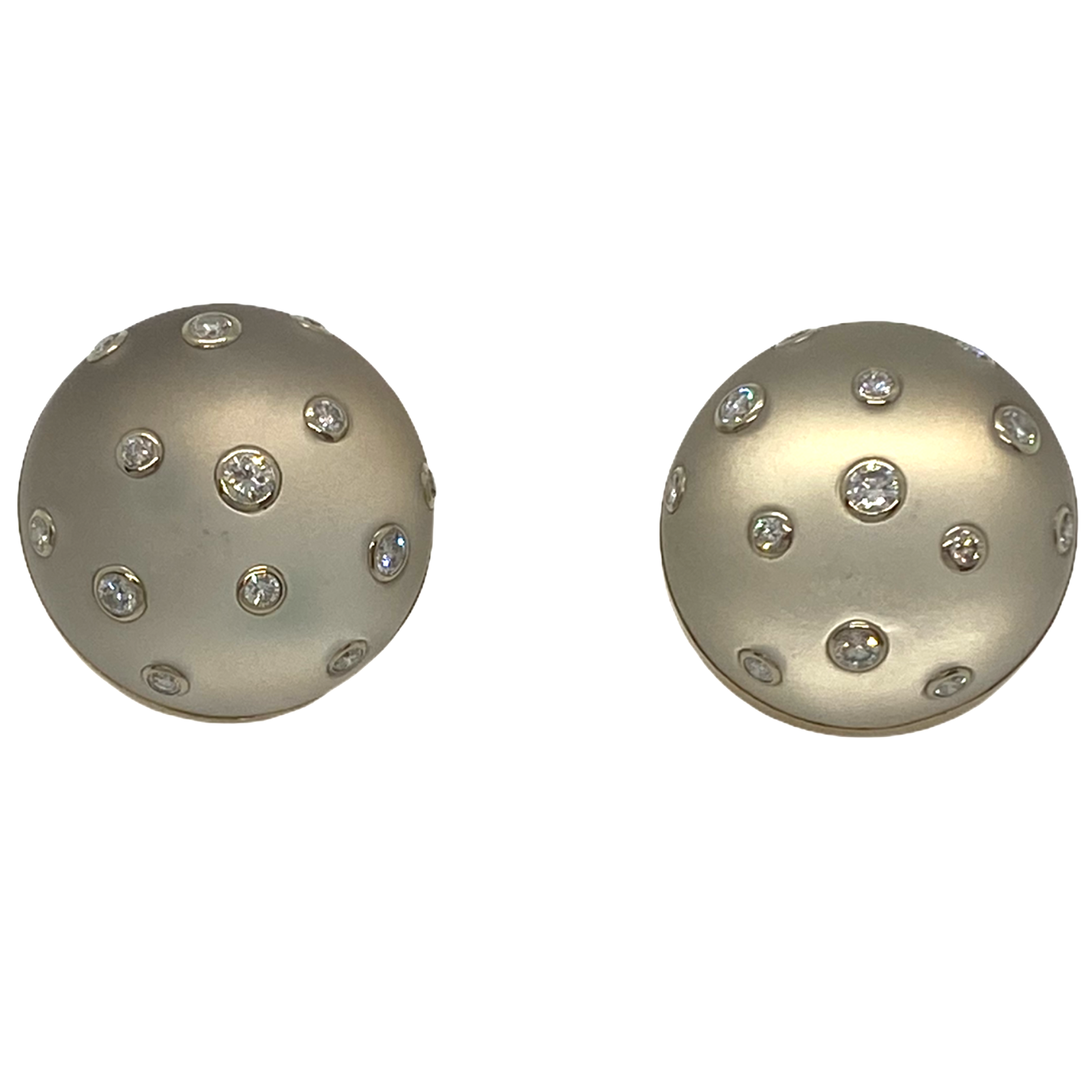 Trianon Frosted Crystal Diamond Gold Earrings