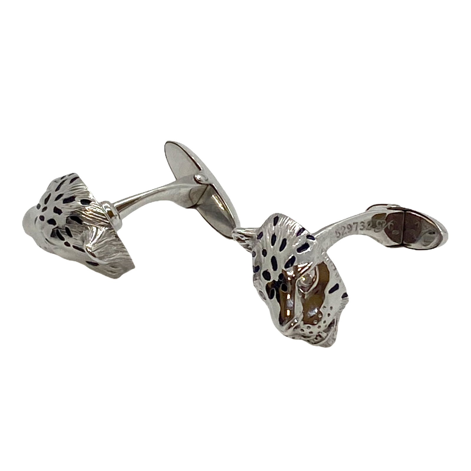 Carrera Y Carrera Bestiario Leopard Diamond 18k Gold Cufflinks