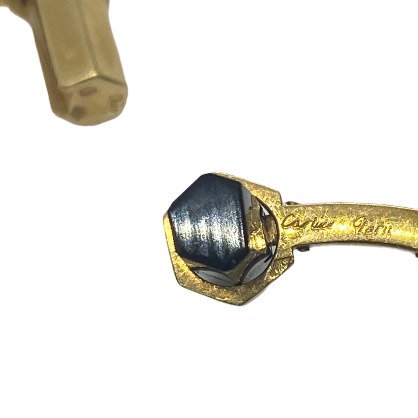Classic Cartier Paris Onyx and 18k Gold Cufflinks