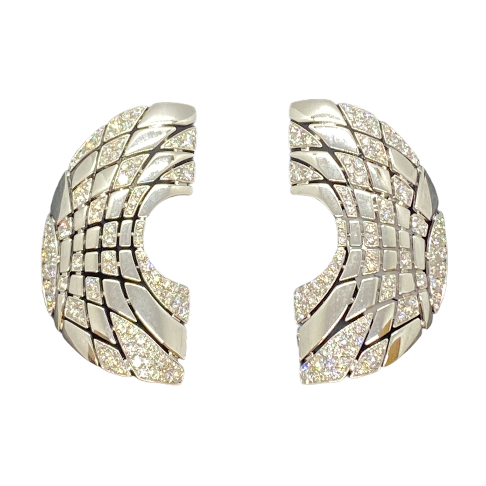 Large Palmiero 4.61ctw Diamond 18k Gold Earrings