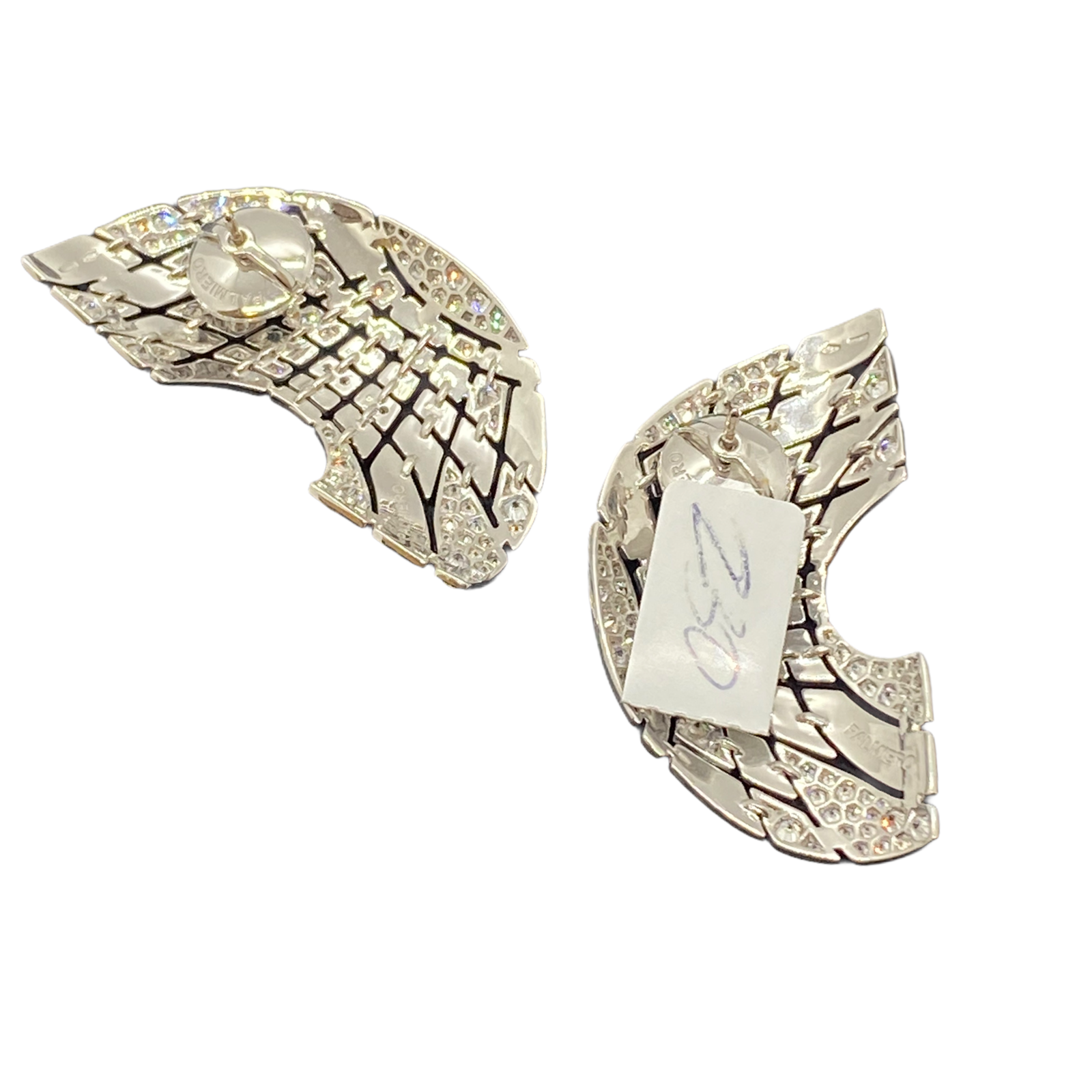 Large Palmiero 4.61ctw Diamond 18k Gold Earrings