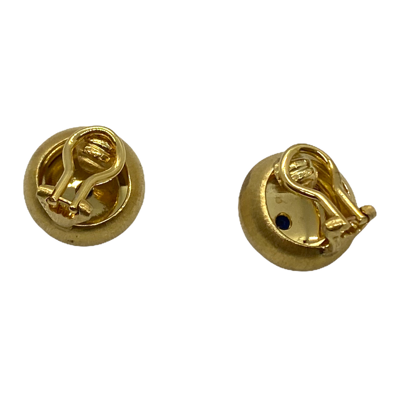 Buccellati Classic Sapphire Gold Button Earrings