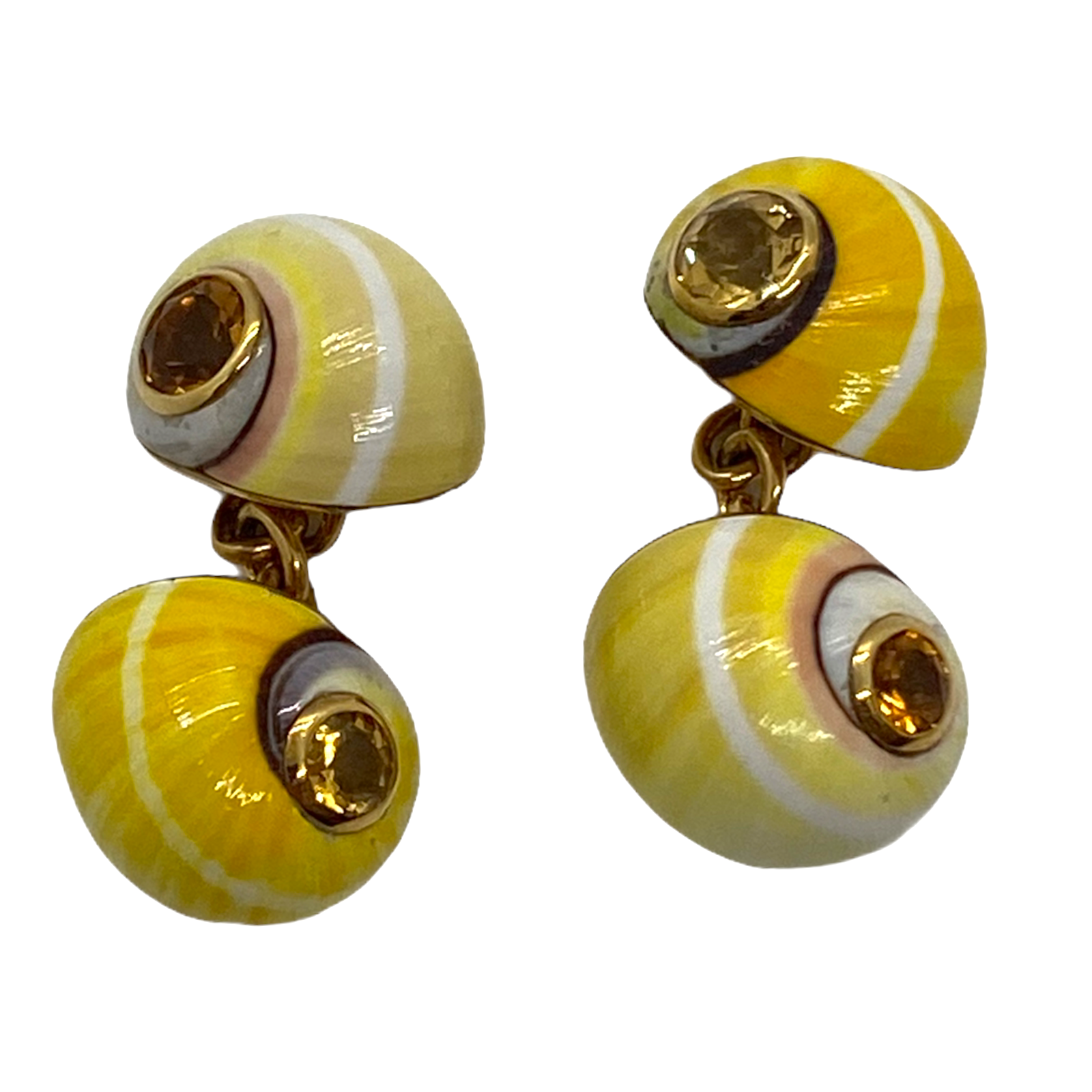 Trianon Shell Citrine Gold Cufflinks