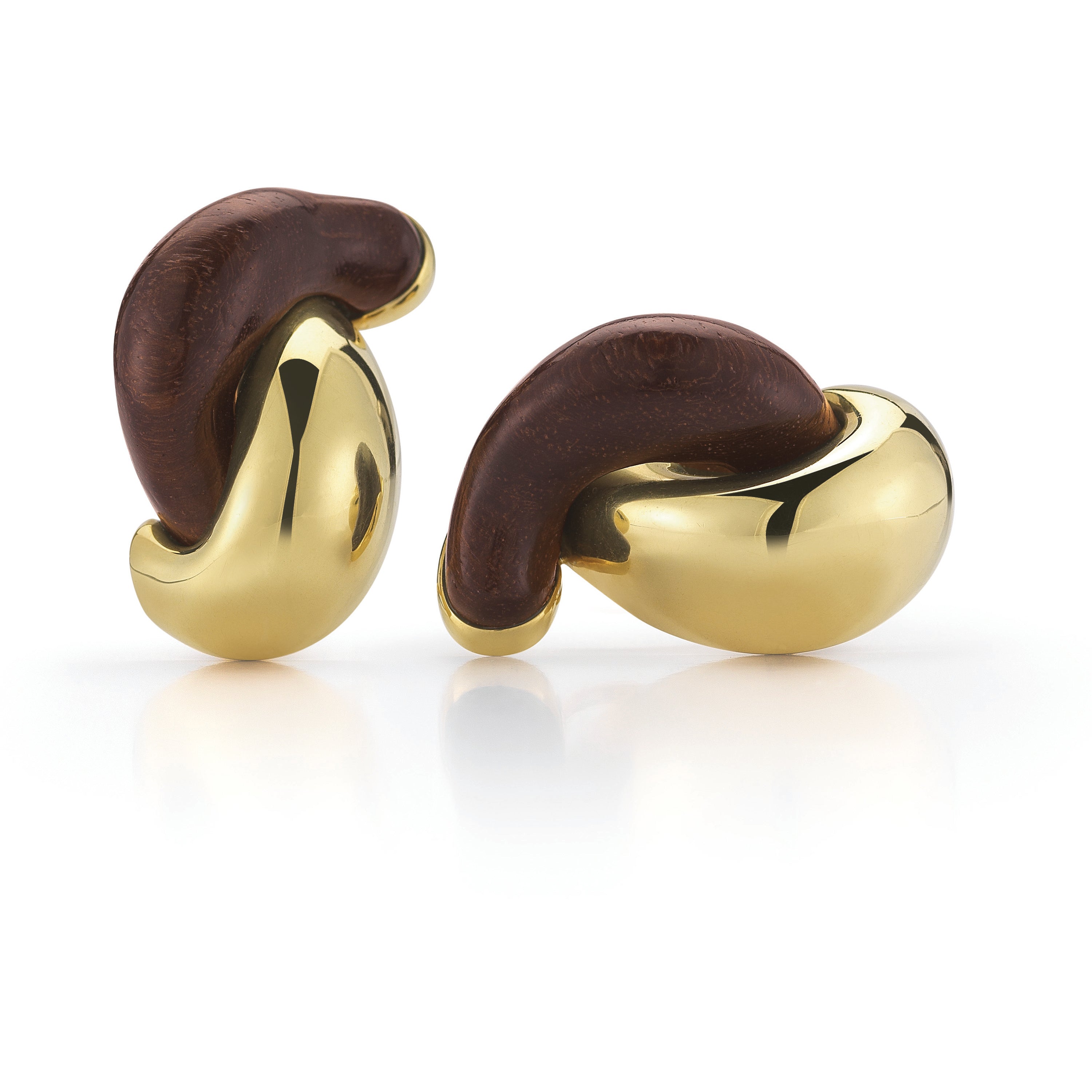 Seaman Schepps Ebony Half Link Gold Earrings - Oak Gem