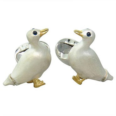 Deakin & Francis Sterling Silver Sapphire Duck Cufflinks - Oak Gem