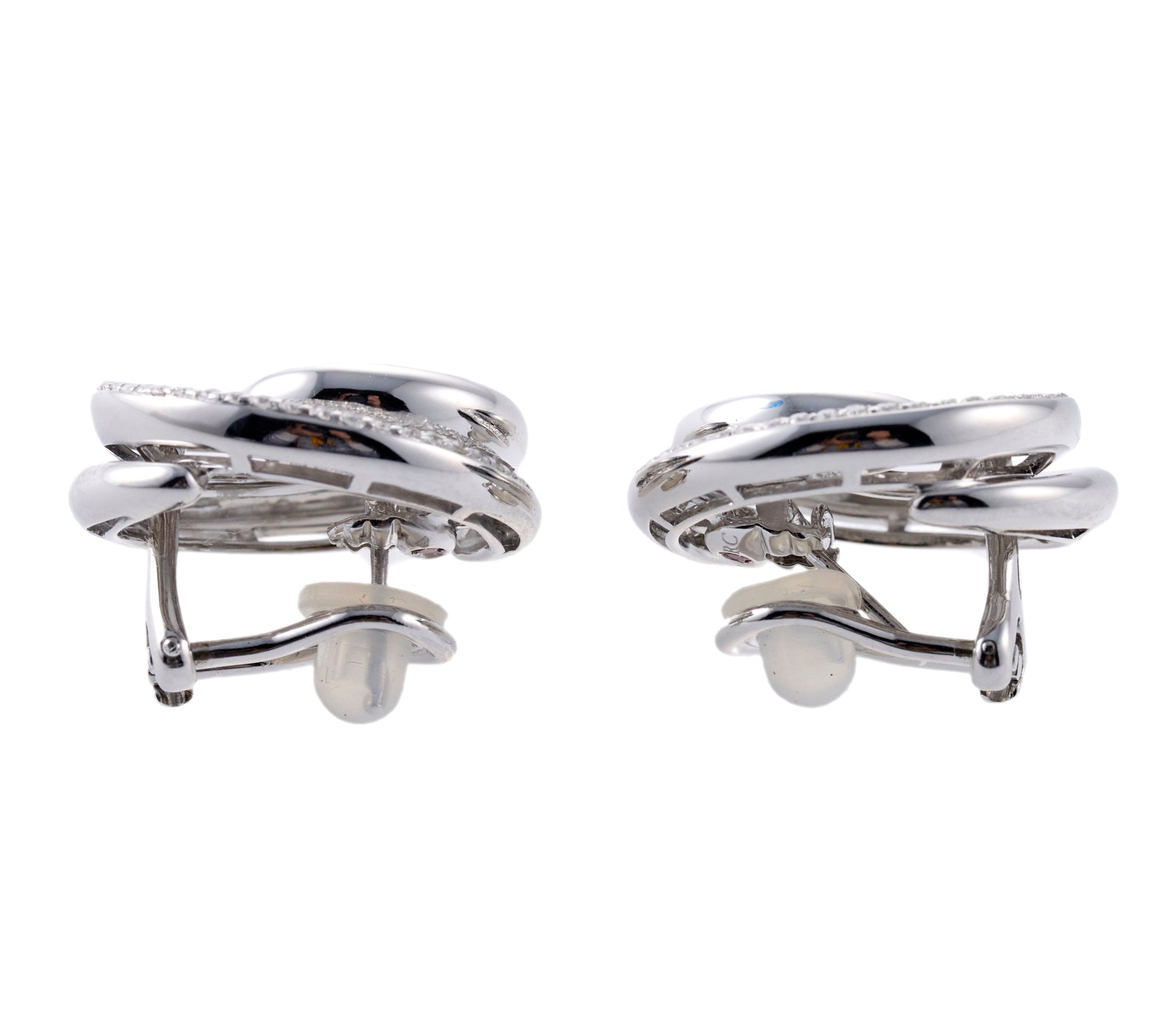 Roberto Coin Diamond Gold Swirl Earrings