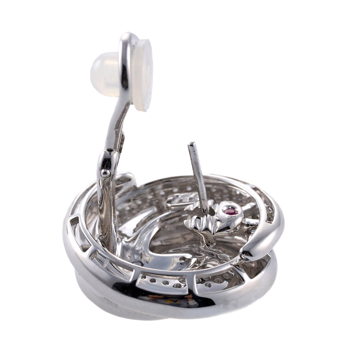 Roberto Coin Diamond Gold Swirl Earrings