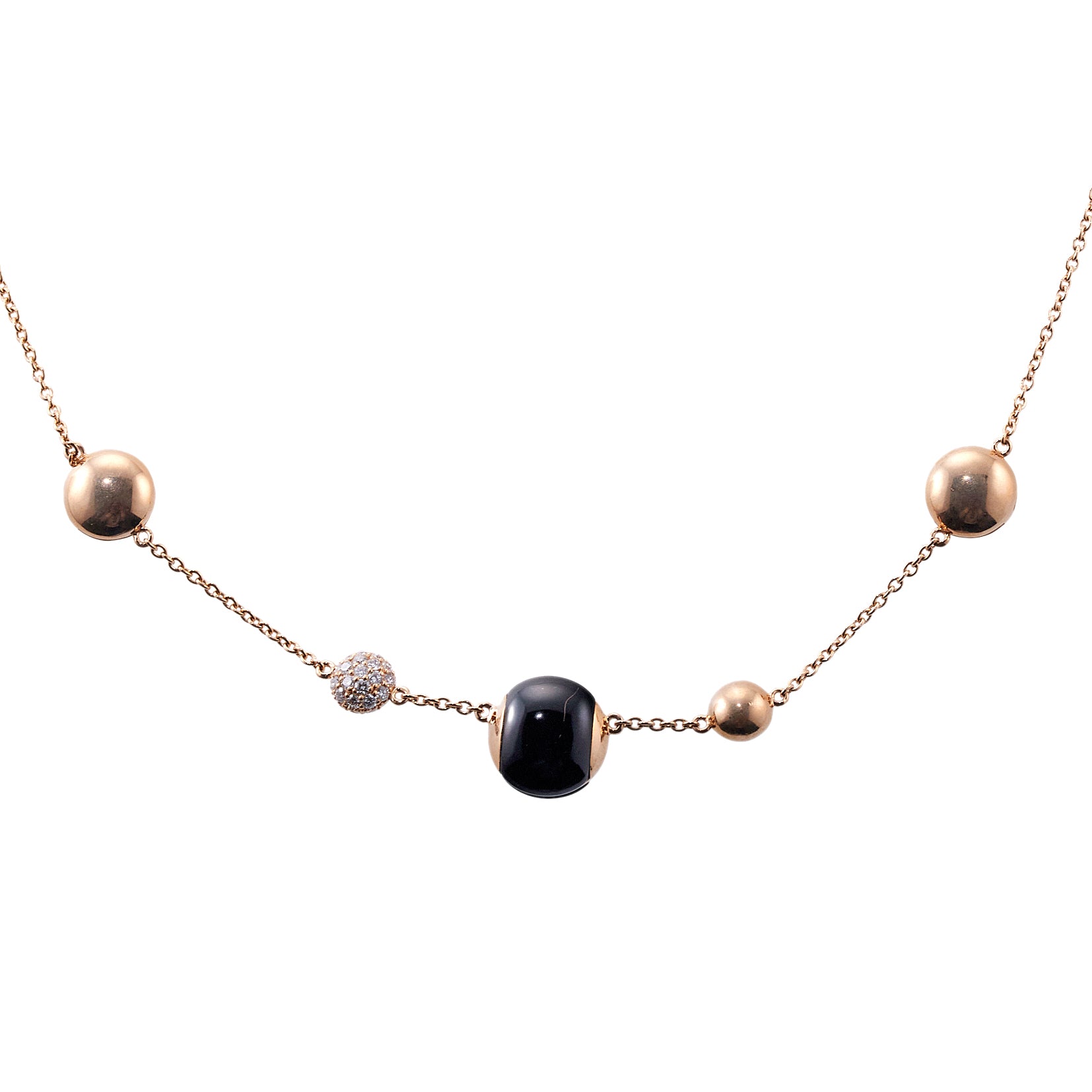 Roberto Coin Black Jade Diamond Necklace