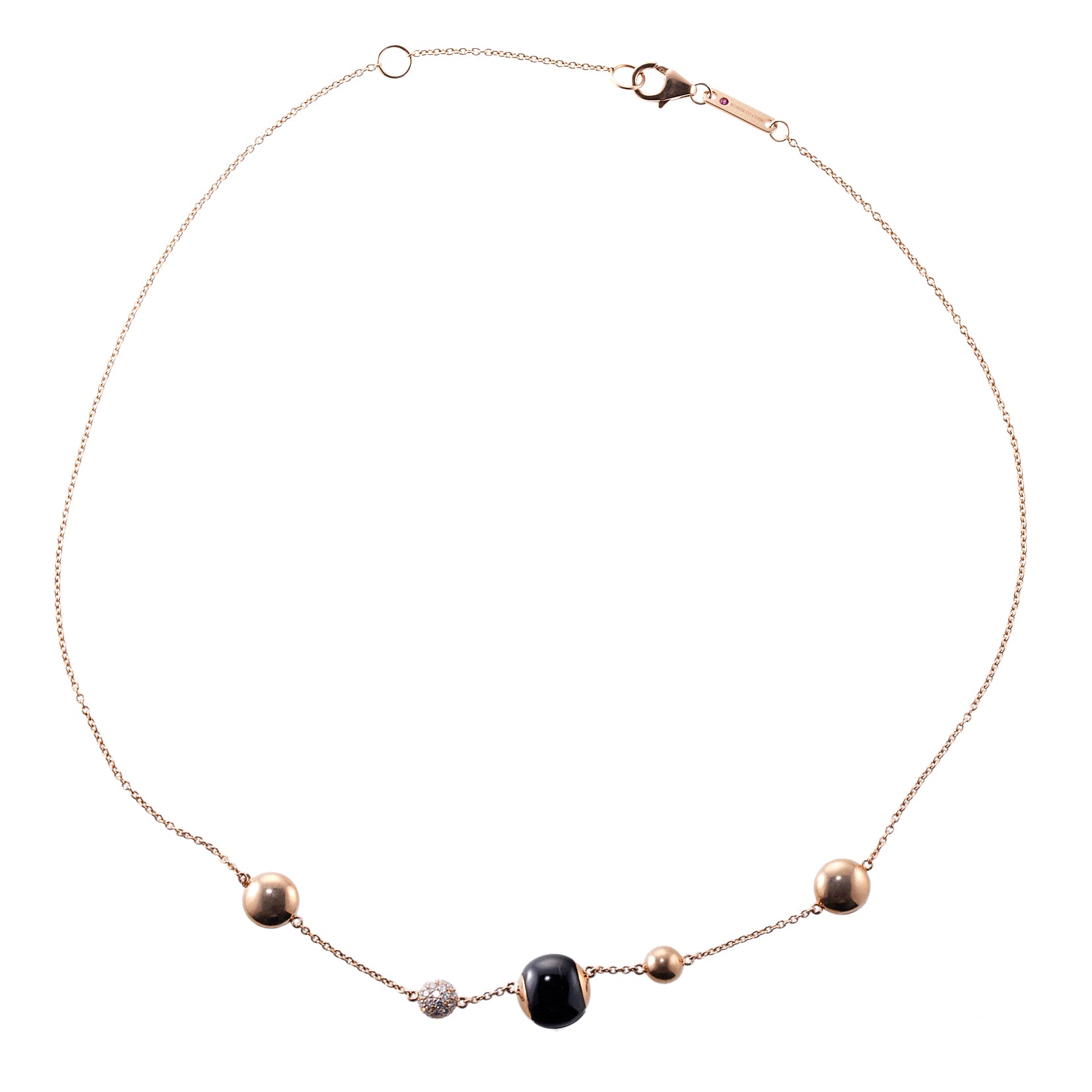 Roberto Coin Black Jade Diamond Necklace