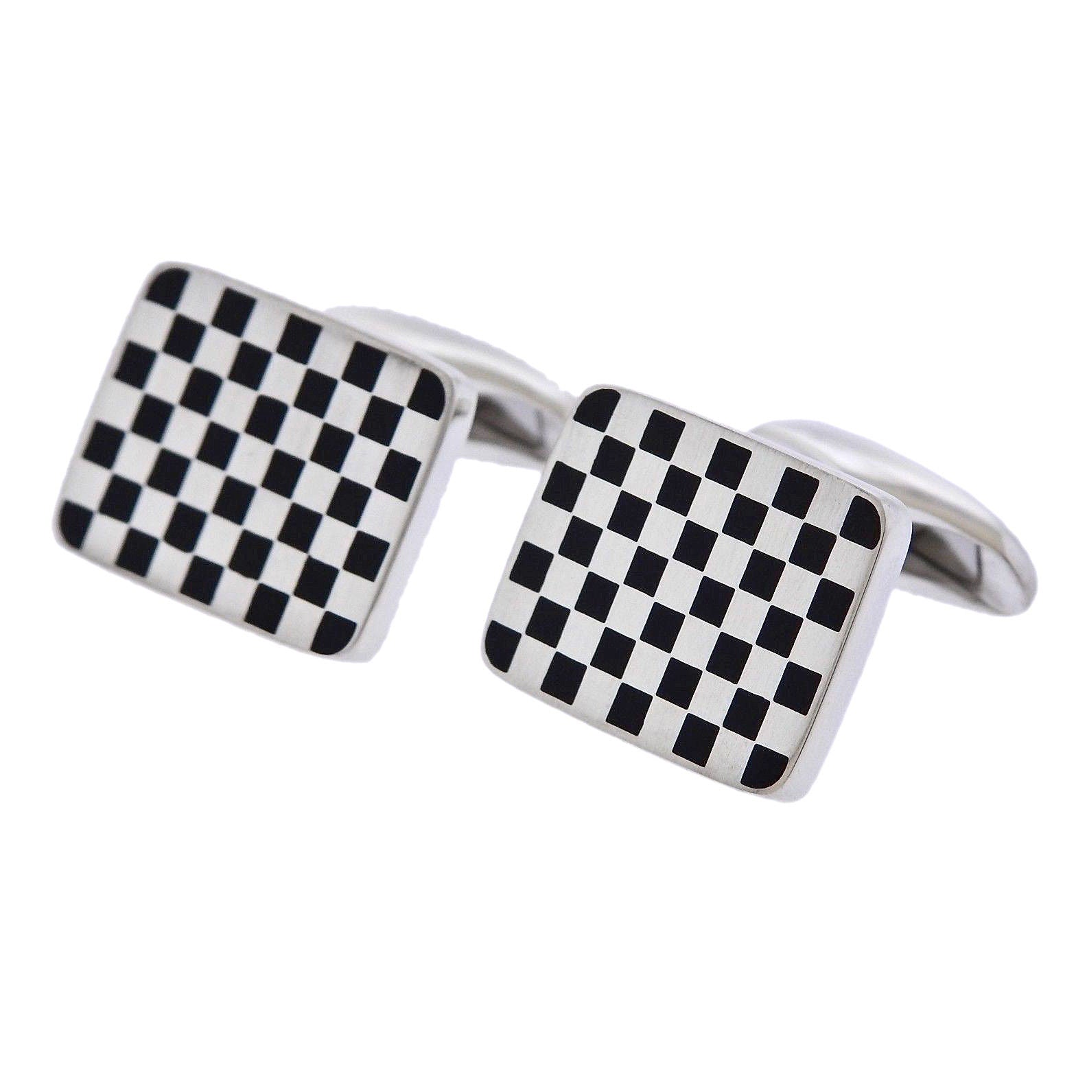 Georg Jensen Checkered Sterling Silver Cufflinks – Oak Gem