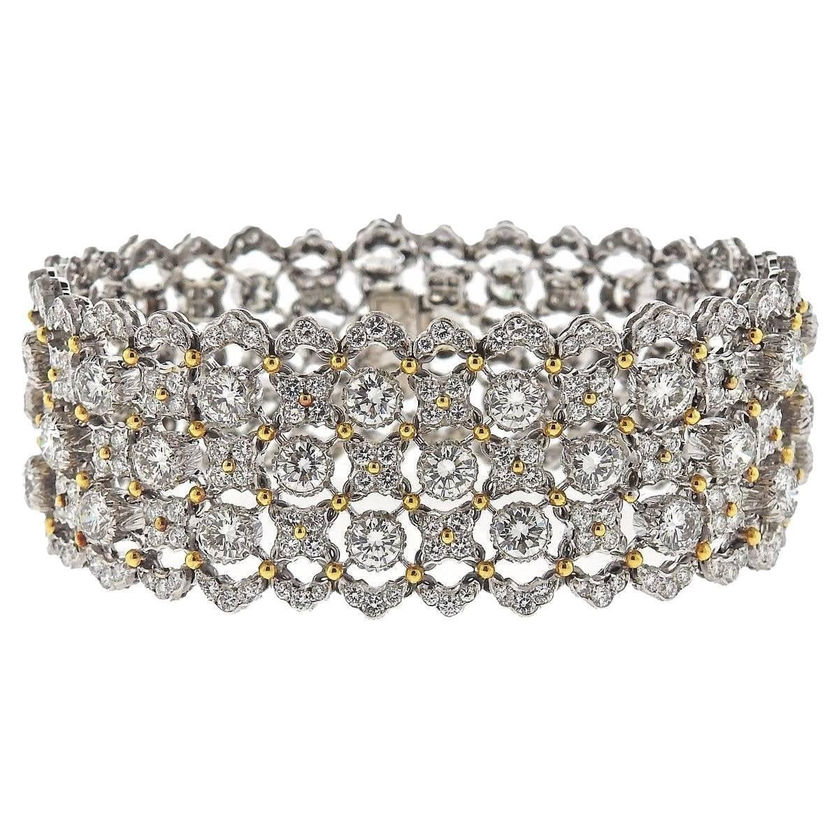 Buccellati Important 19.21 Carat Diamond Gold Bracelet - Oakgem.com