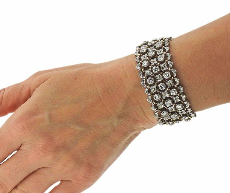Buccellati Important 19.21 Carat Diamond Gold Bracelet - Oakgem.com