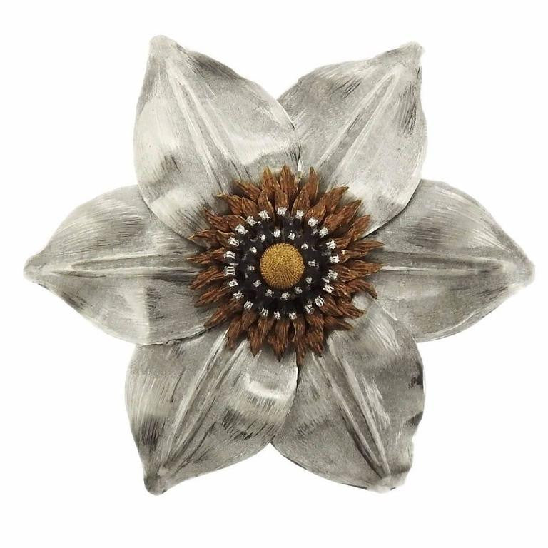 Buccellati Fiori Two Color Gold Flower Brooch
