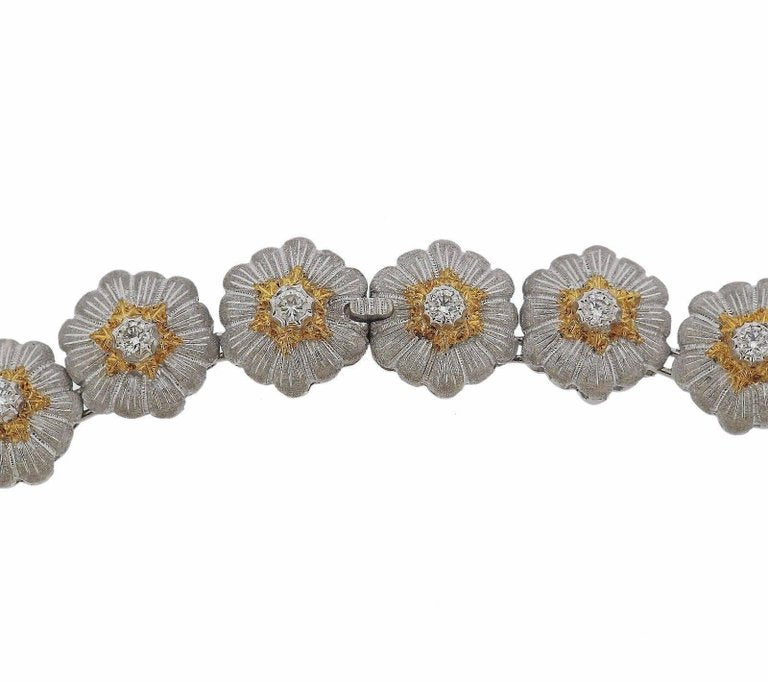 Buccellati Gold Diamond Flower Necklace - Oak Gem