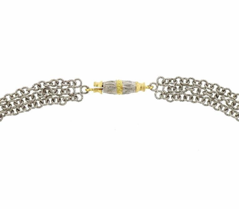 Buccellati Gold Three Strand Diamond Station Necklace - Oakgem.com