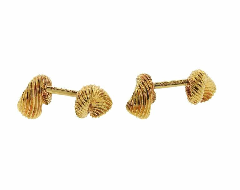 Tiffany & Co. Jean Schlumberger Diamond Gold Cufflinks - Oakgem.com
