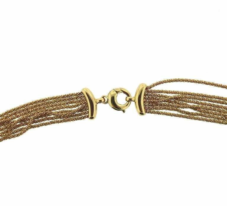 Yuri Ichihashi Sazame Gold Diamond Platinum Necklace - Oakgem.com