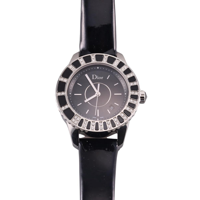 Christian Dior Christal Black Diamond Bezel Watch CD113115A001