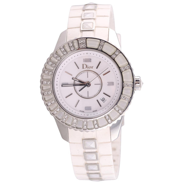 Christian Dior Christal White Rubber Diamond Watch CD113112