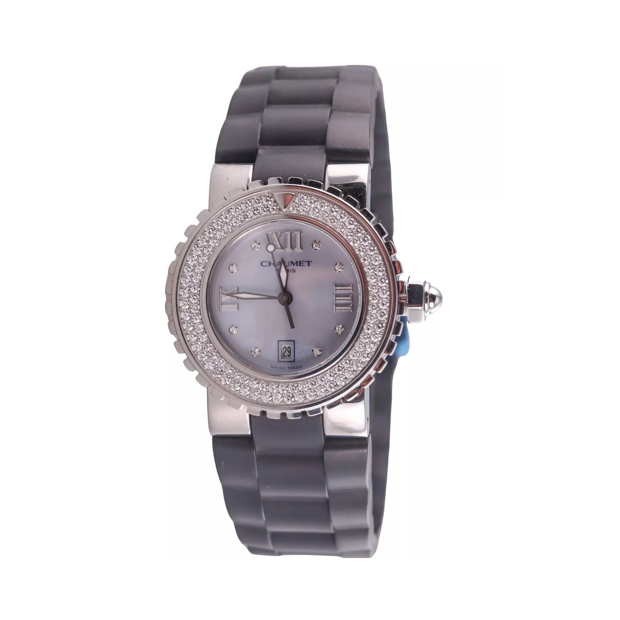 Chaumet Etanche 100 MOP Diamond Steel Watch W1722A-33F
