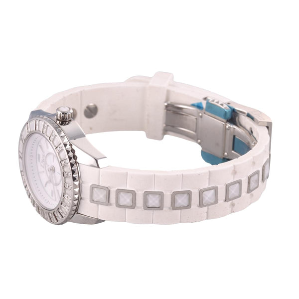 Christian Dior Christal White Diamond Bezel Rubber Watch CD112113