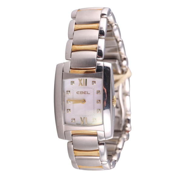 Ebel Brasilia 18k Gold Stainless Steel Mother of Pearl Diamond Watch E1976M22