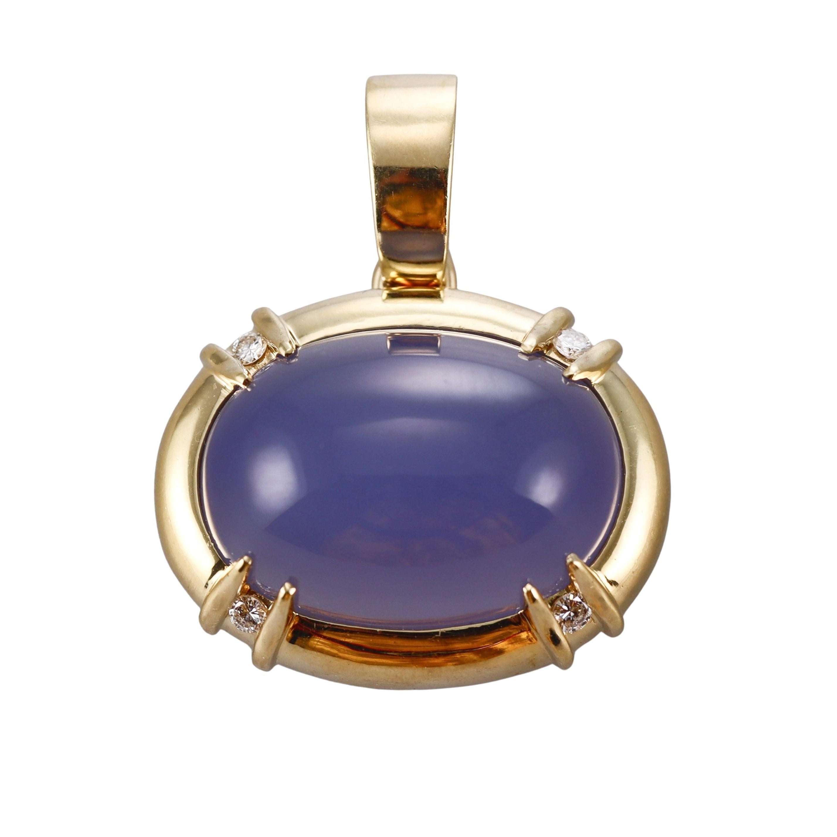 Gump's Chalcedony Diamond Gold Pendant Enhancer