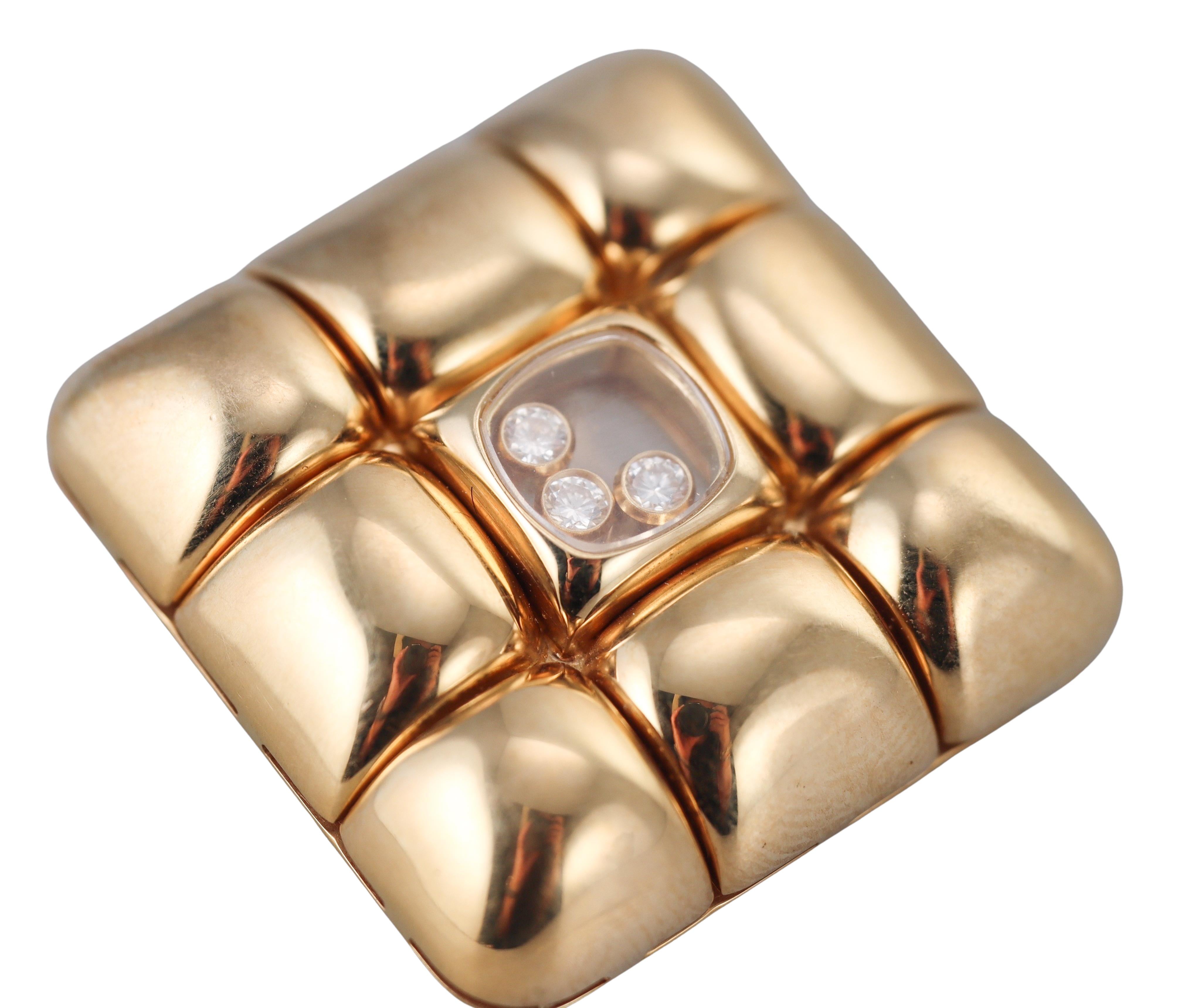Chopard Ice Cube Floating Diamond Gold Pendant