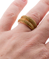 Gold 2.50ctw Yellow Sapphire Stackable Band Ring Set