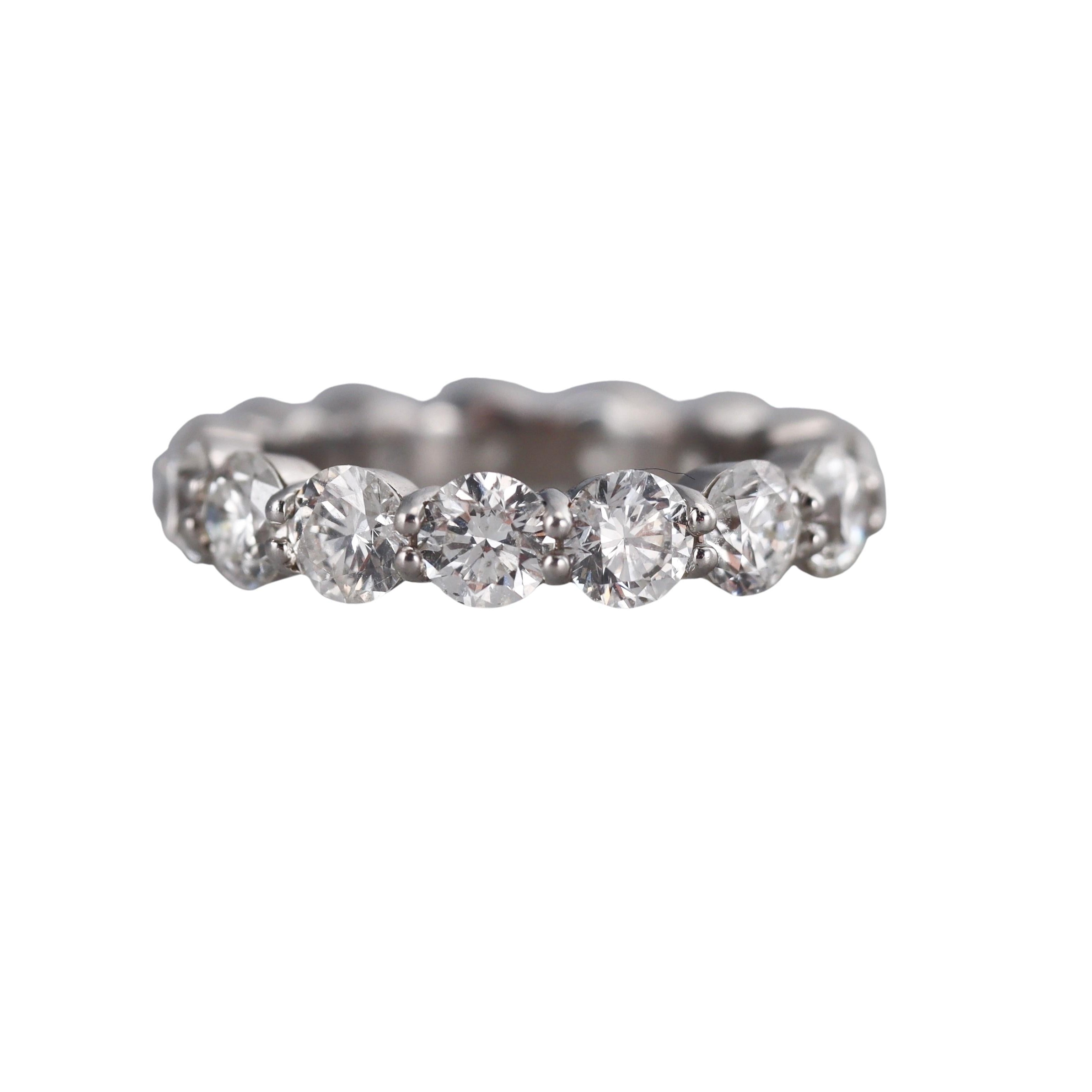 Diamond Platinum Eternity Wedding Band Ring