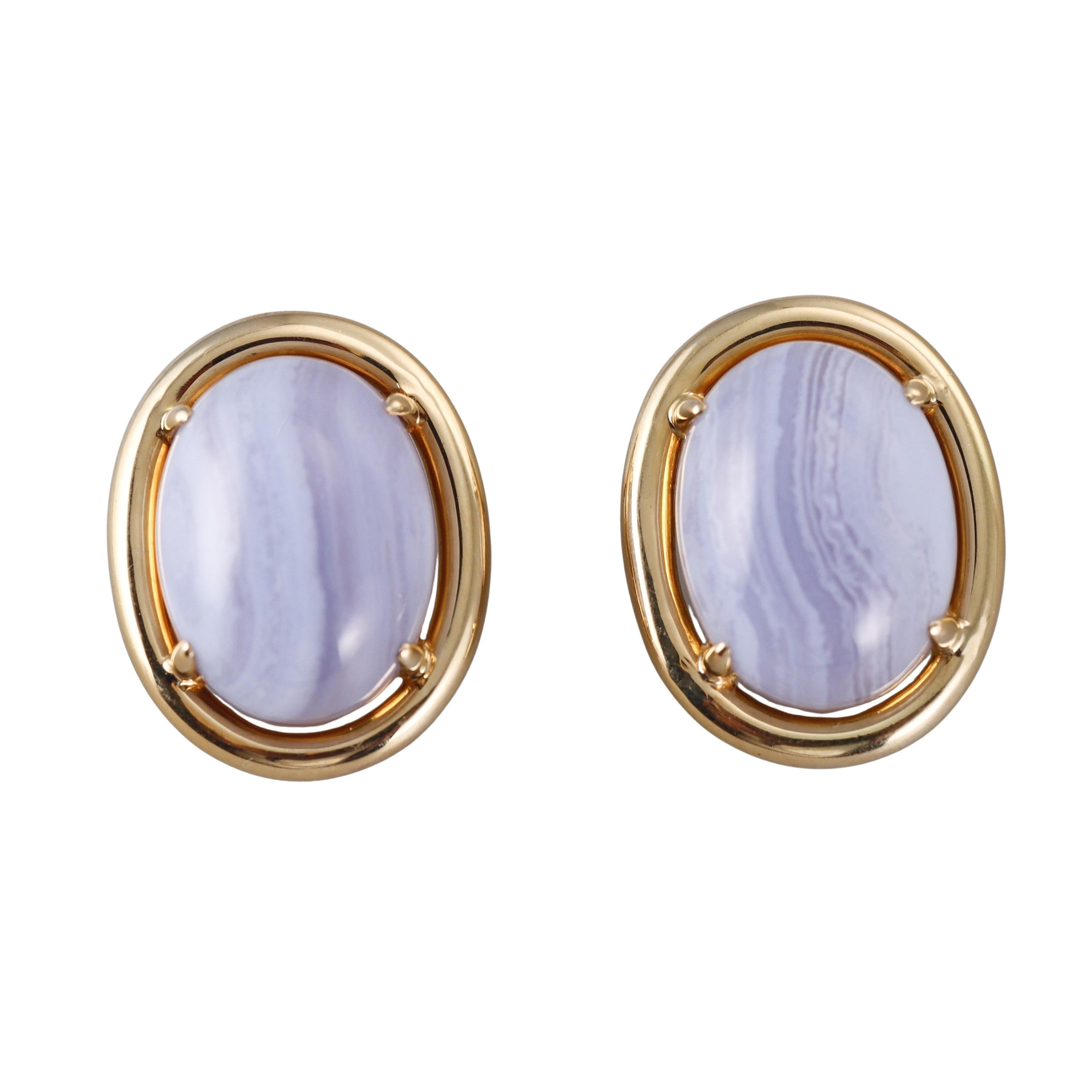 Gump's Chalcedony Gold Earrings