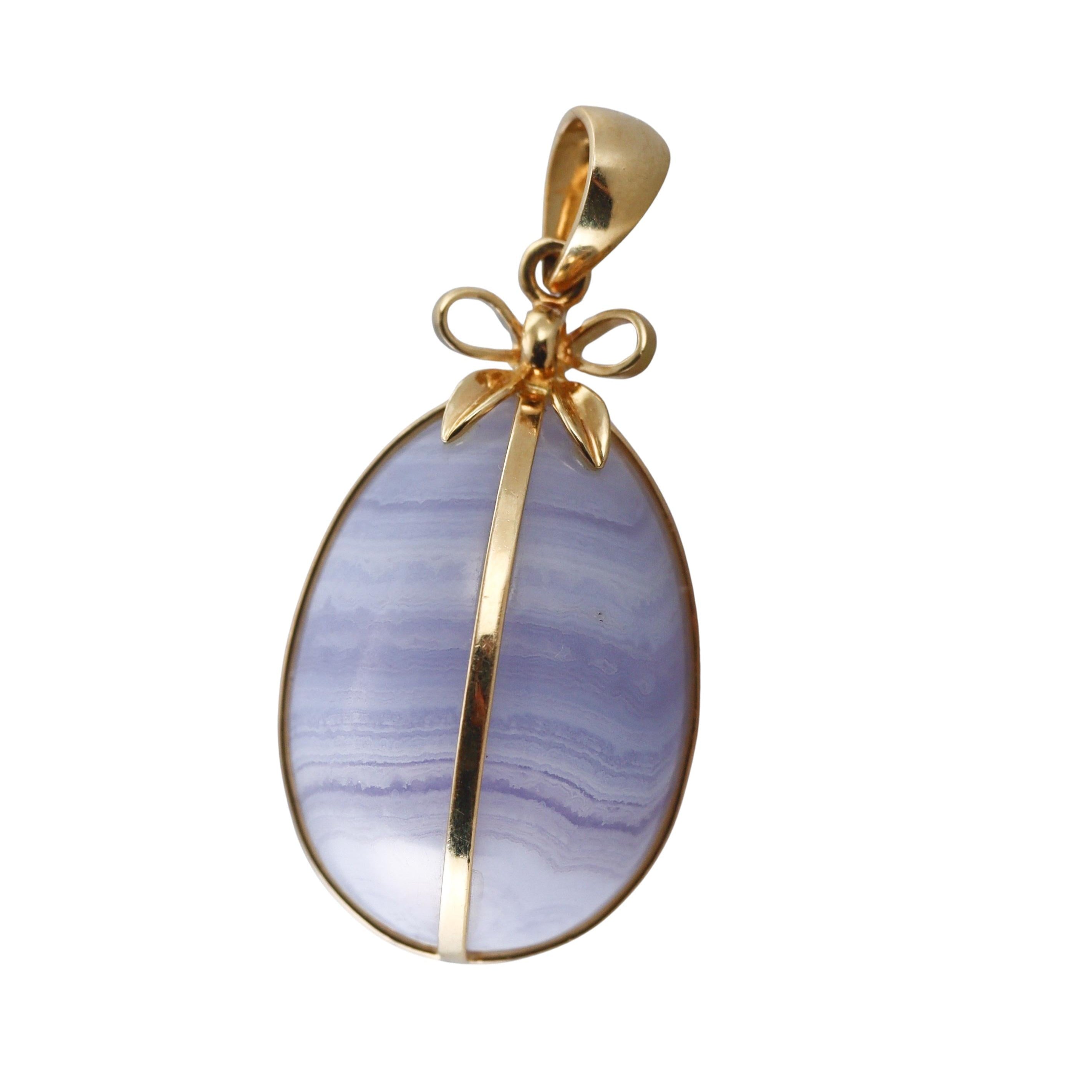 Gump's Gold Chalcedony Egg Pendant