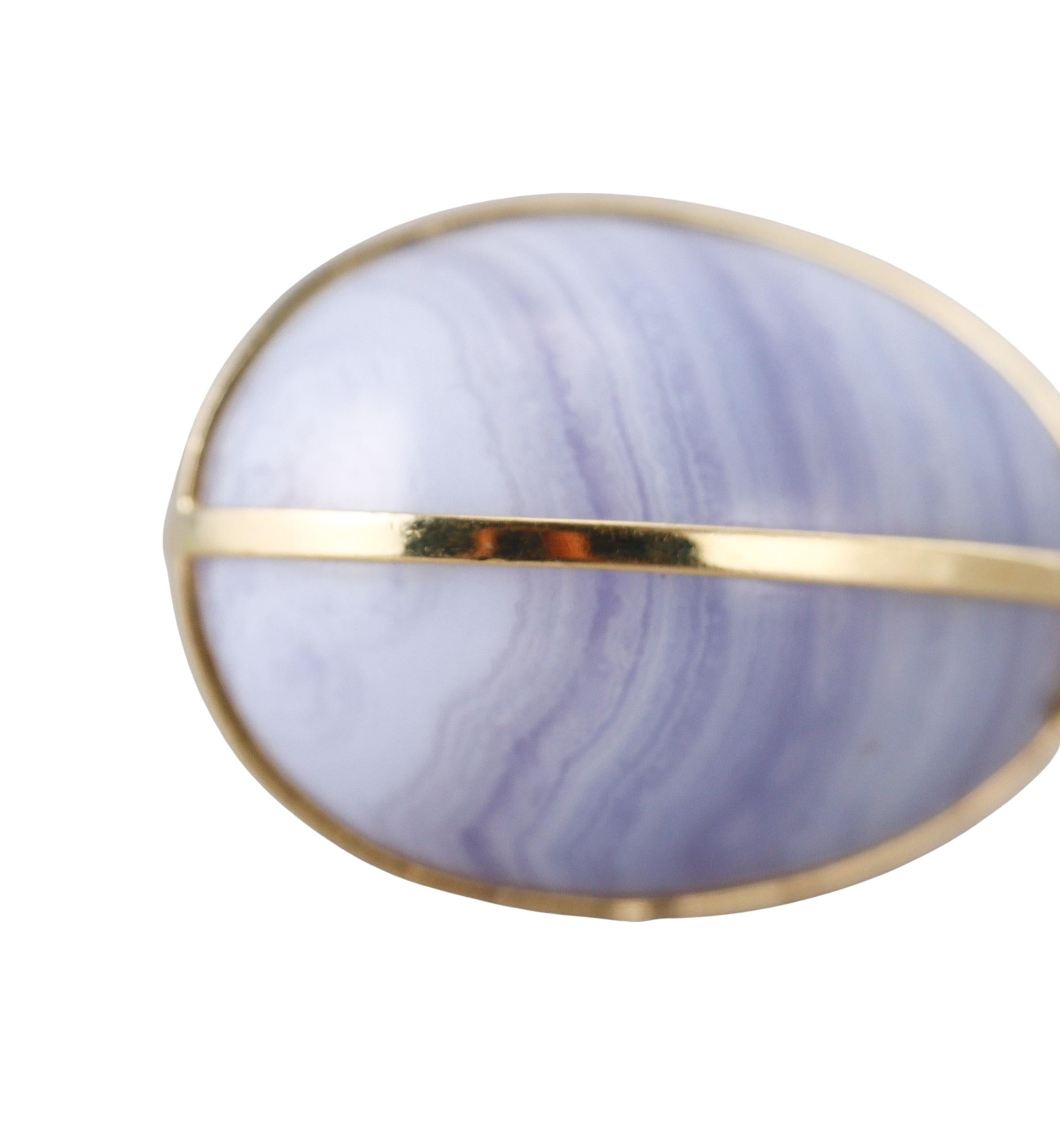 Gump's Gold Chalcedony Egg Pendant