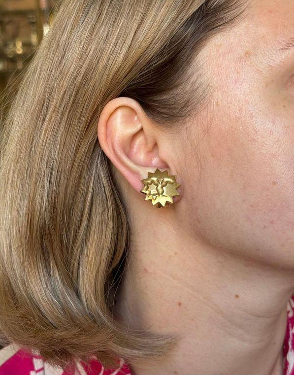 Tiffany & Co Angela Cummings Gold Sun Star Earrings