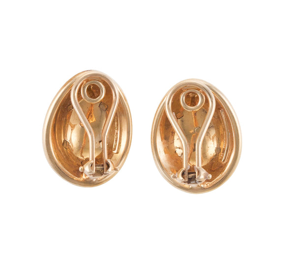 Tiffany & Co Schlumberger Green Enamel Gold Earrings