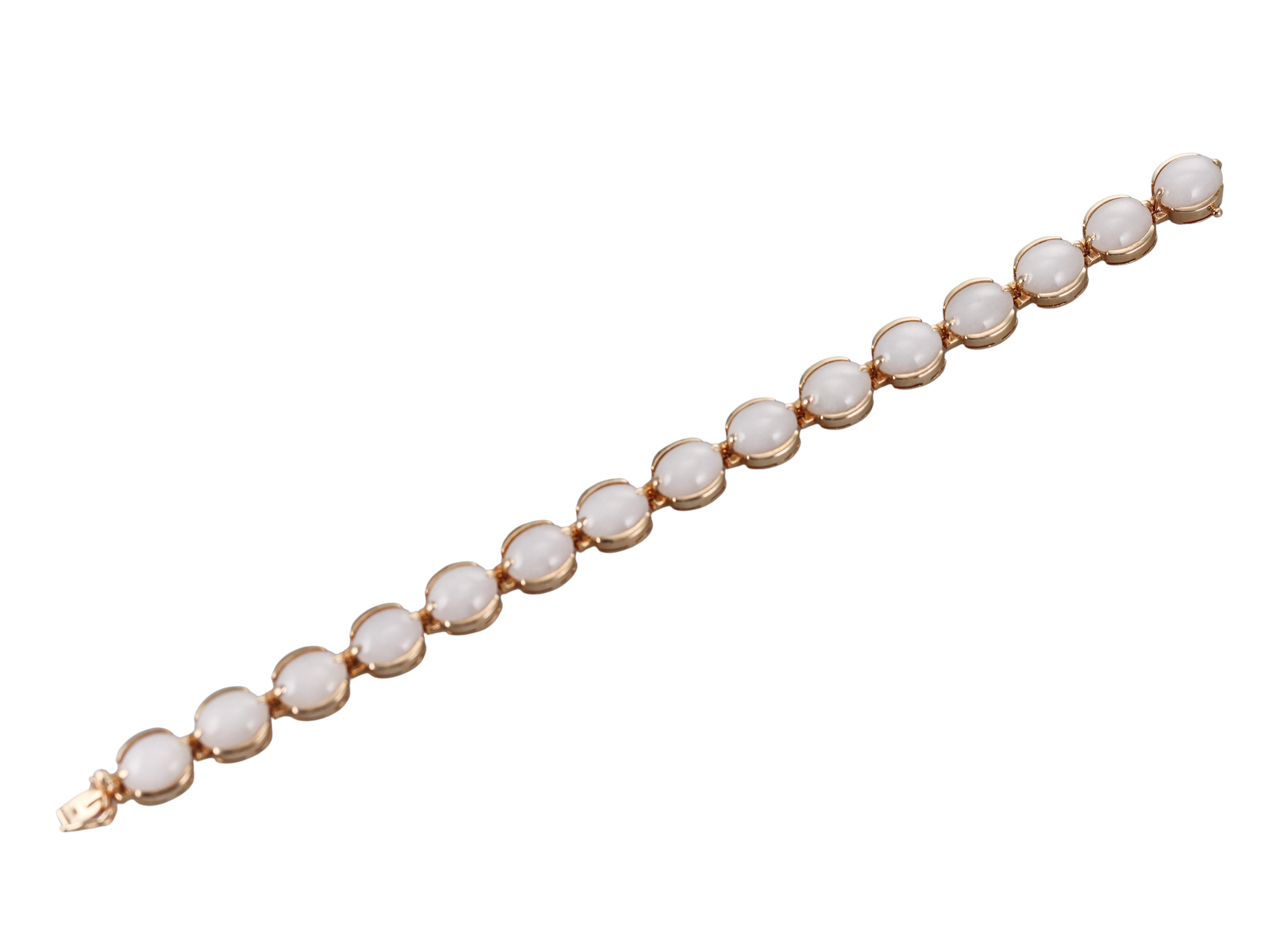 Gump's White Jade Gold Bracelet