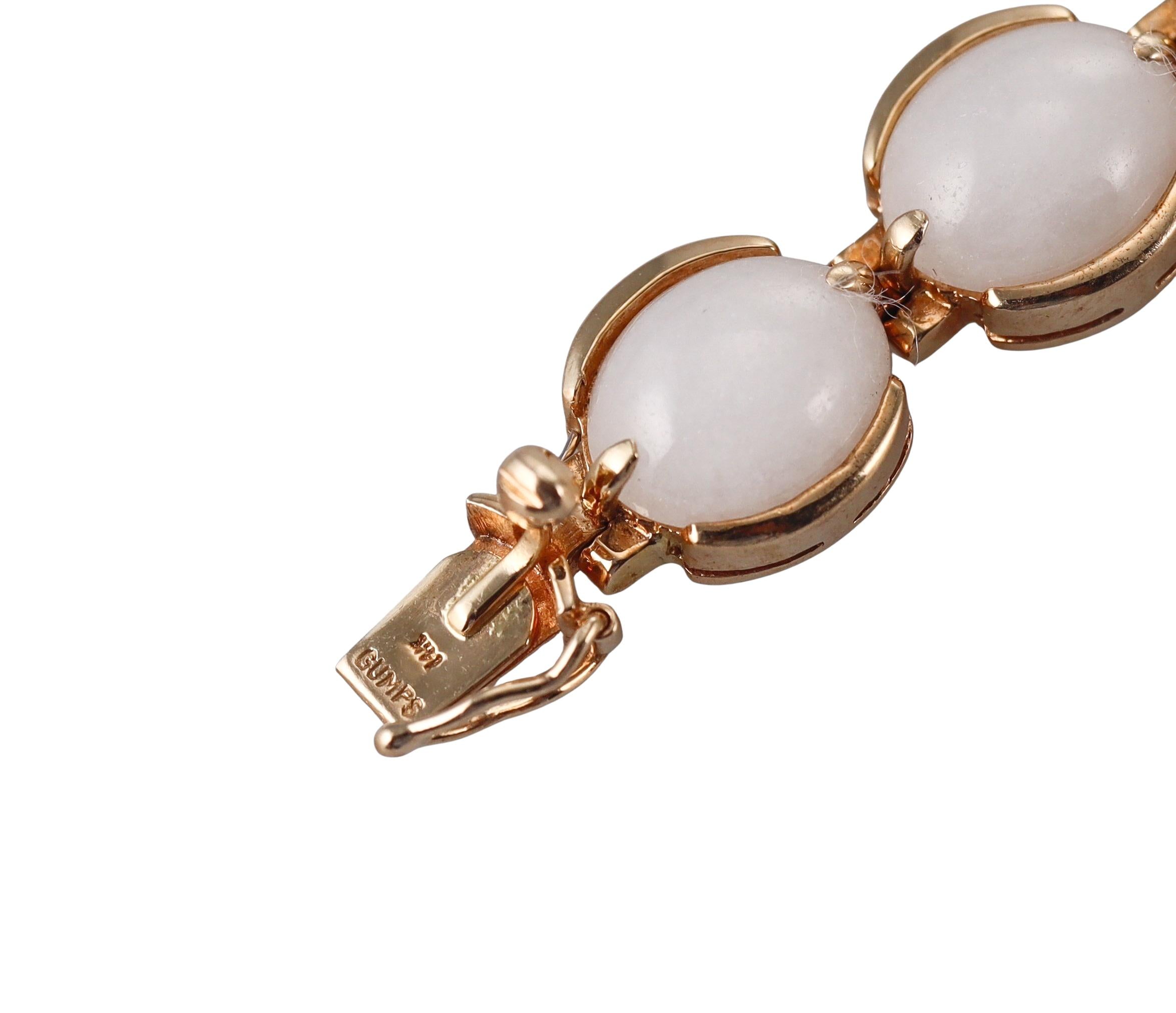 Gump's White Jade Gold Bracelet