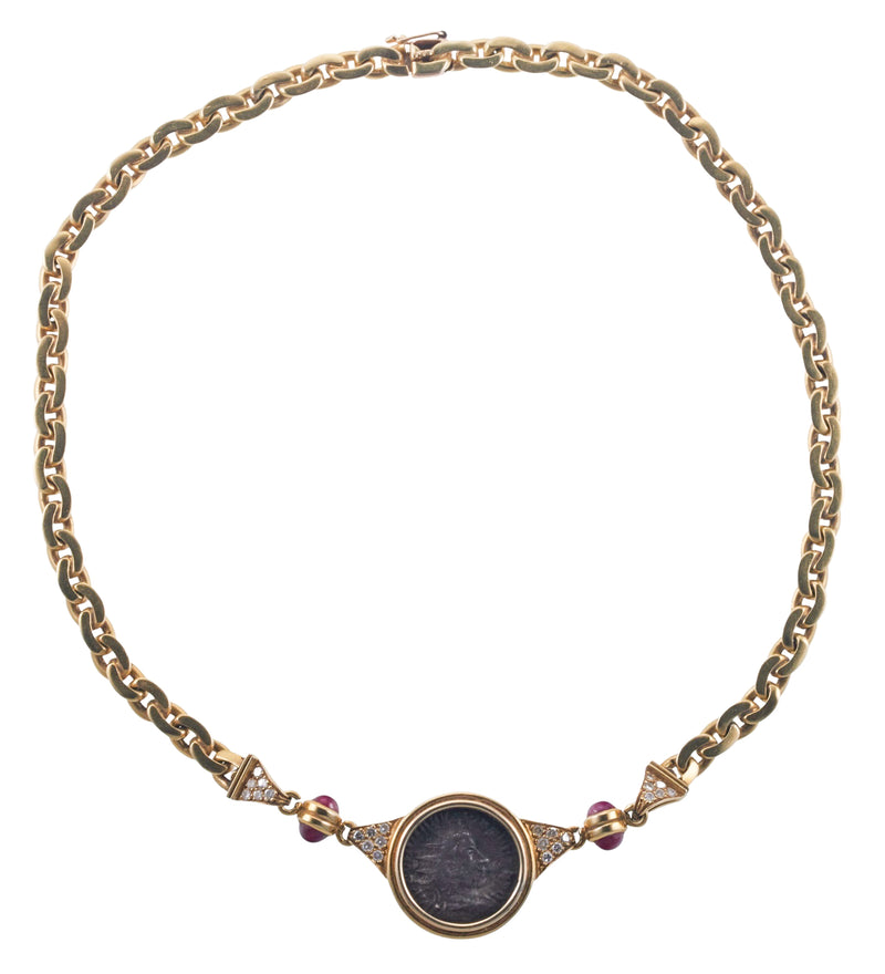 Ross-Simons Italian Replica Bee Lira Coin Necklace in Sterling Silver and  18kt Gold Over Sterling, Women's, Adult - Walmart.com