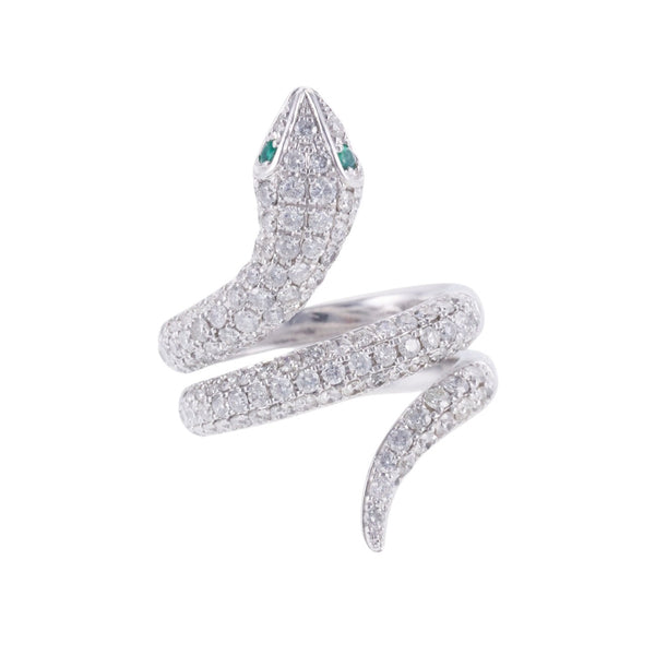 Effy Diamond Emerald Gold Snake Coil Ring