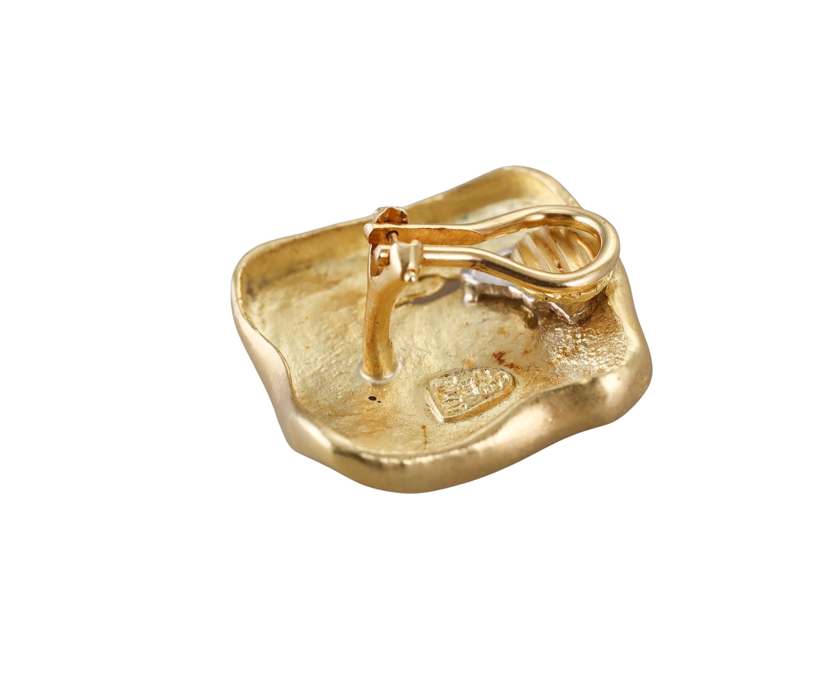 Seidengang Athena Diamond Gold Platinum Earrings