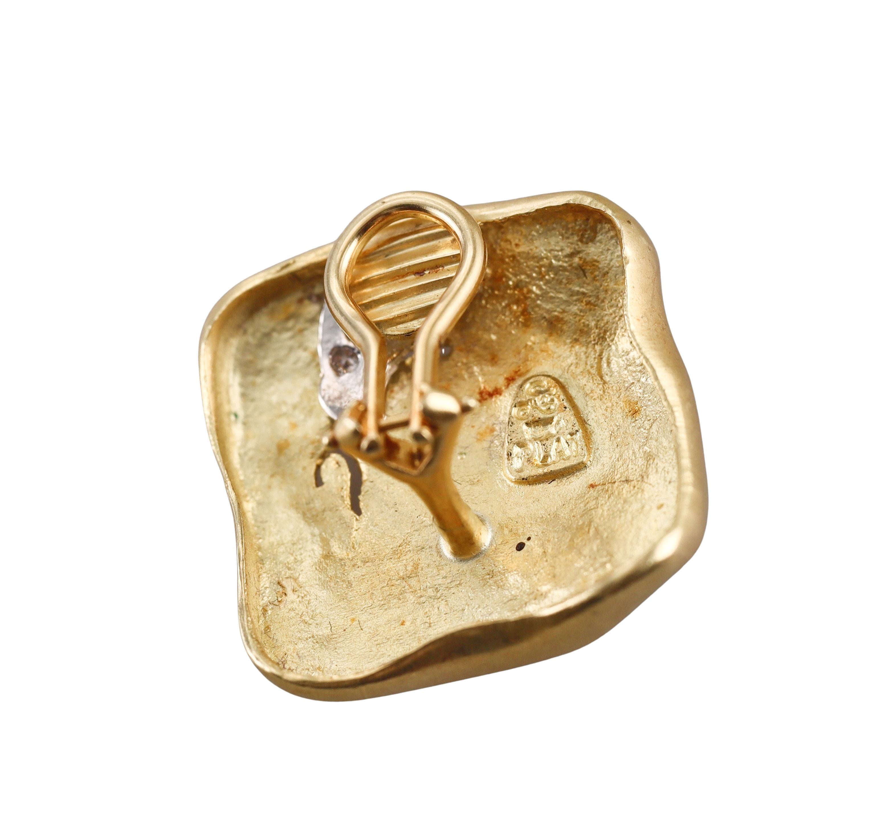 Seidengang Athena Diamond Gold Platinum Earrings