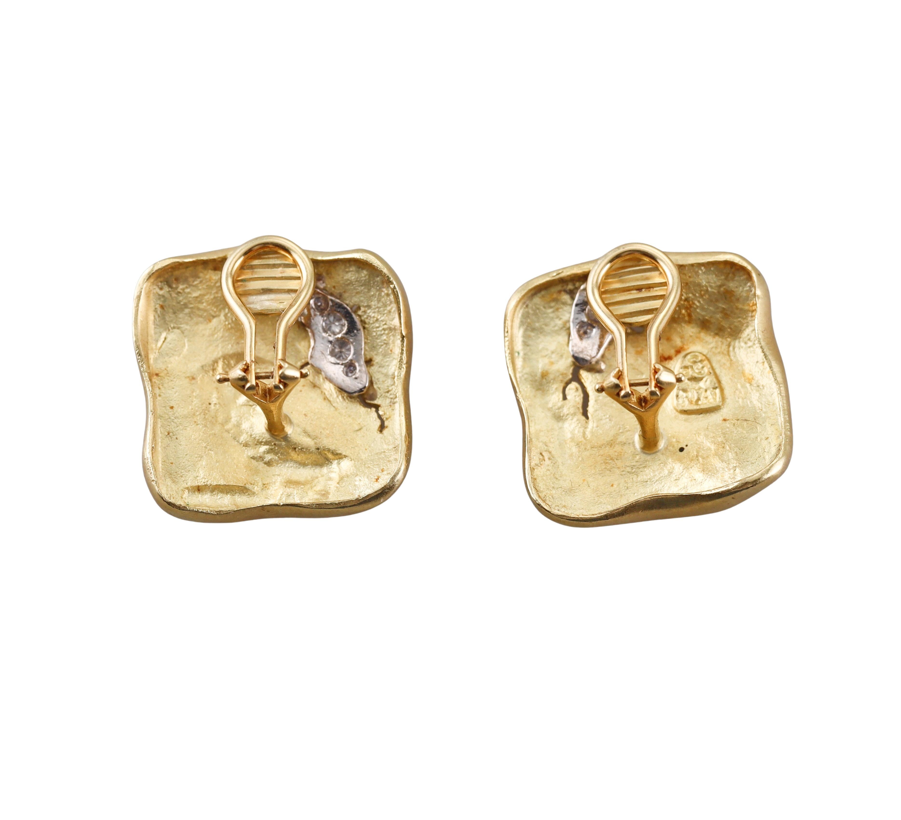 Seidengang Athena Diamond Gold Platinum Earrings