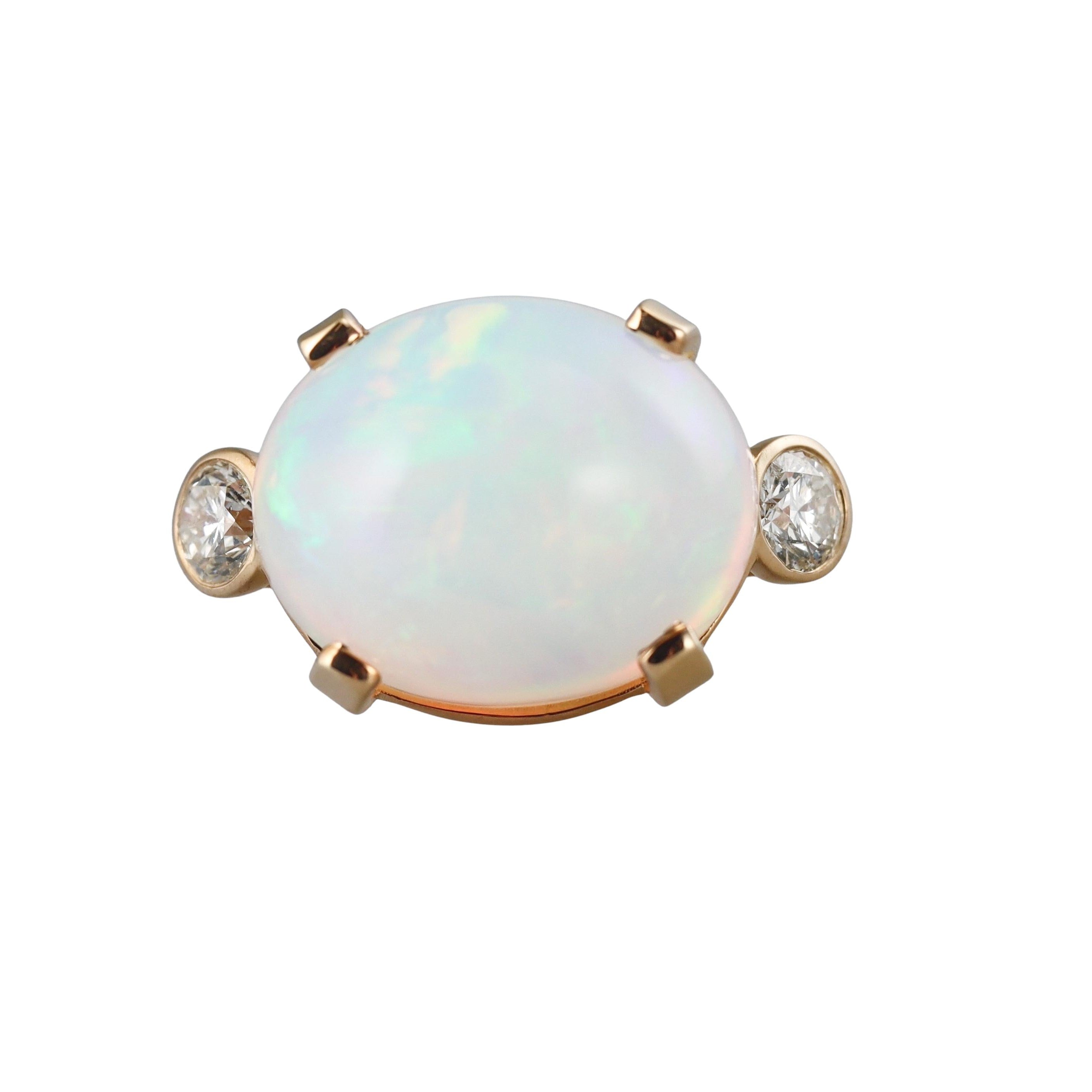 26ct Opal Diamond Gold Ring