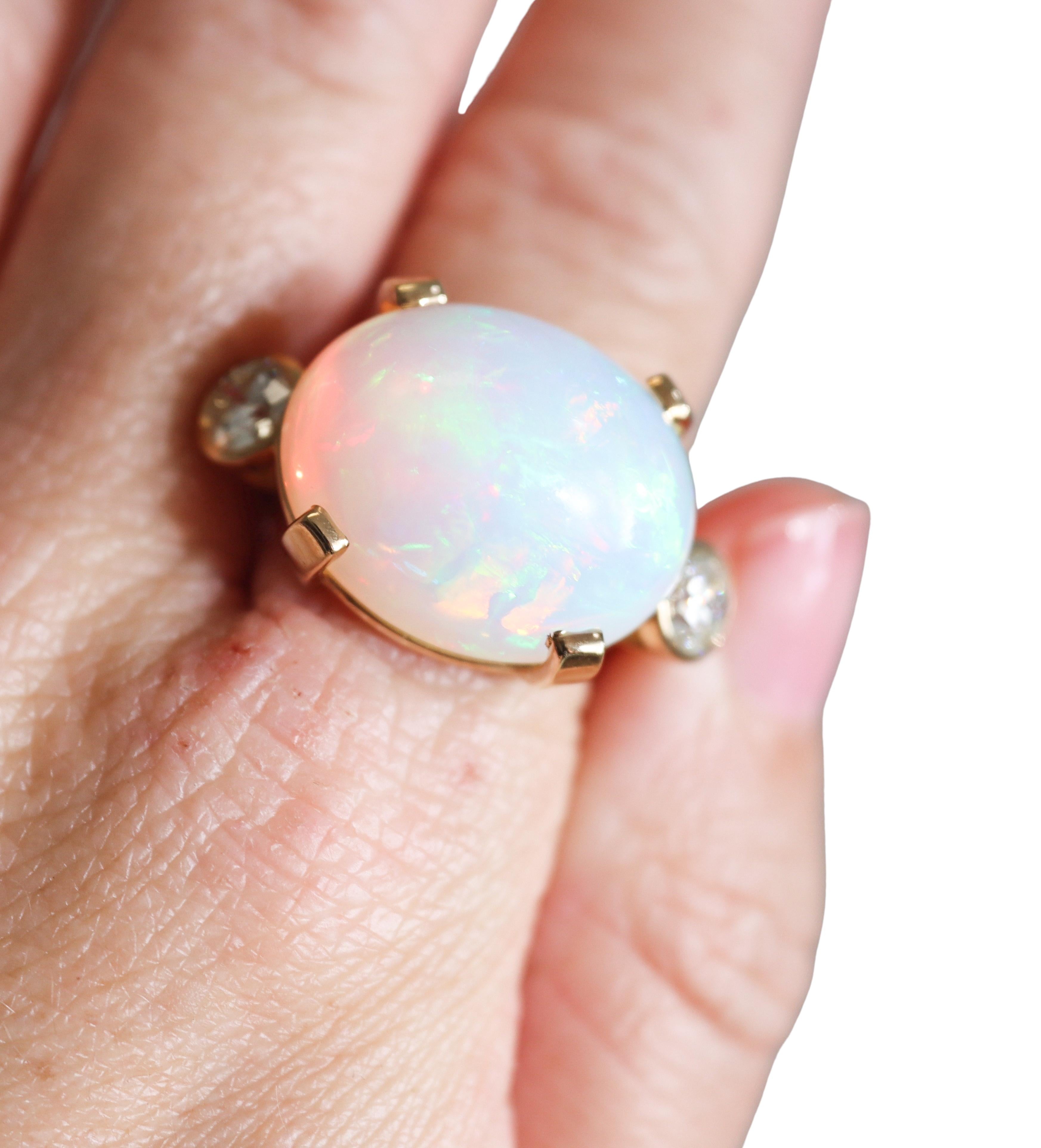 26ct Opal Diamond Gold Ring