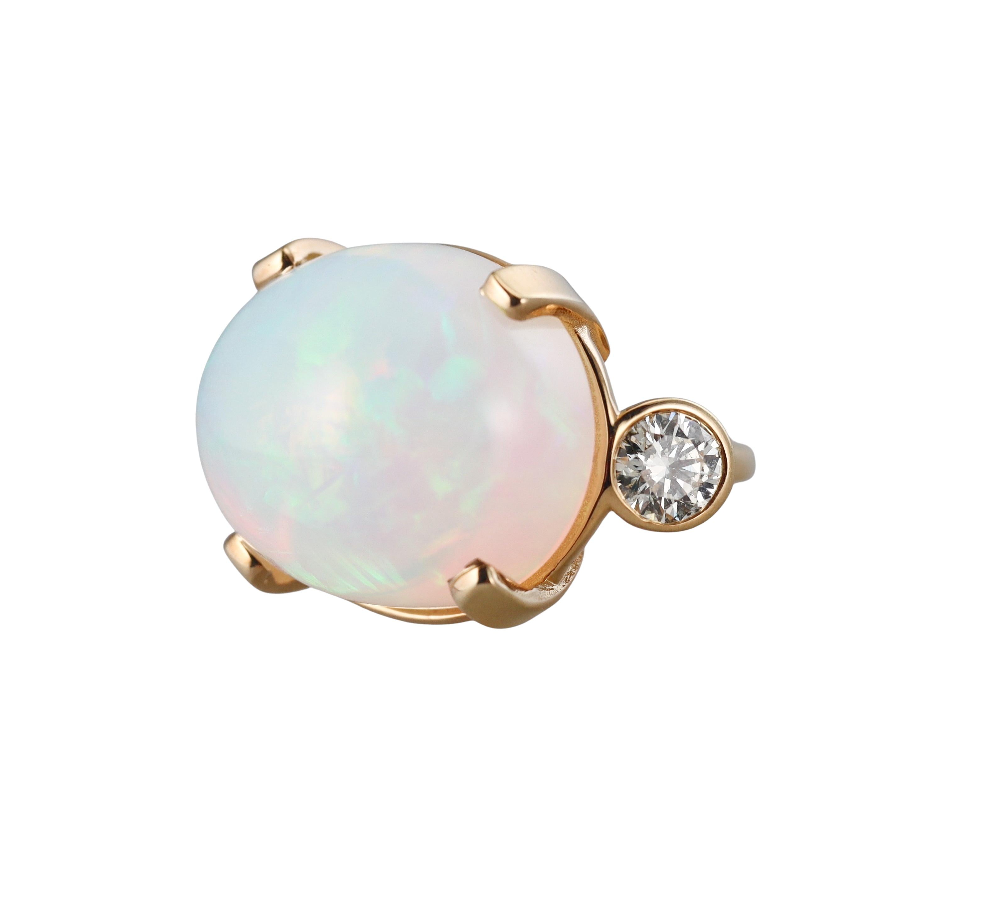 26ct Opal Diamond Gold Ring