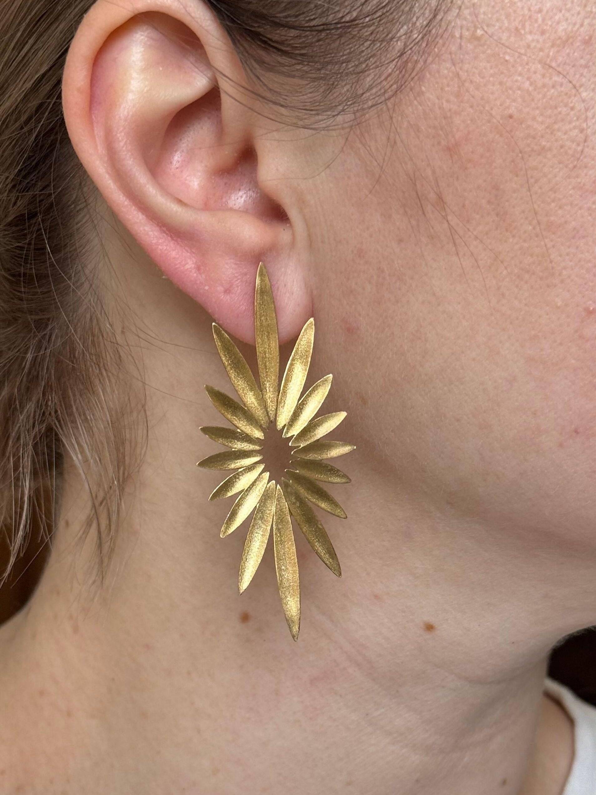 Carla Amorim Satin Finish Gold Earrings