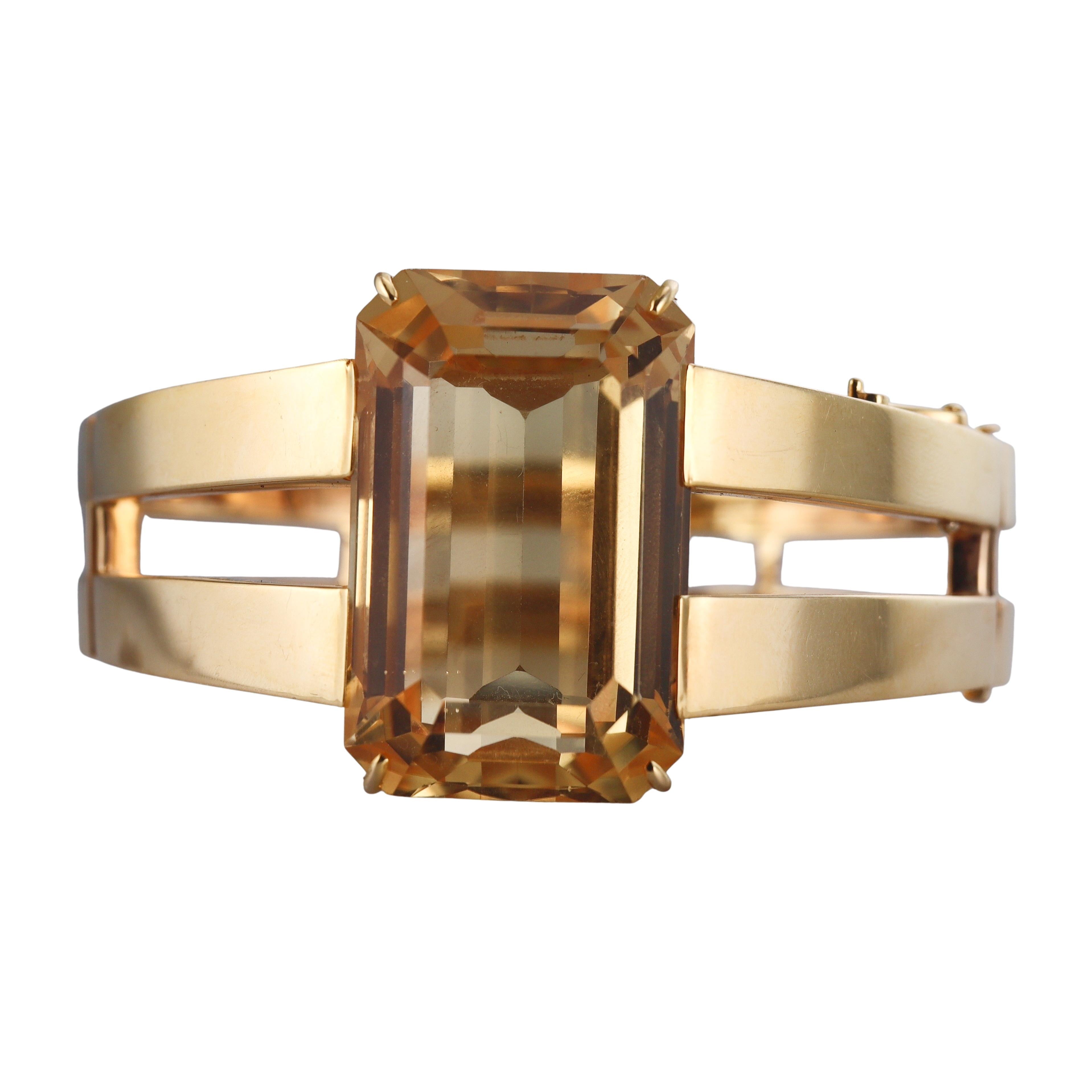 45ct Citrine Gold Bangle Bracelet