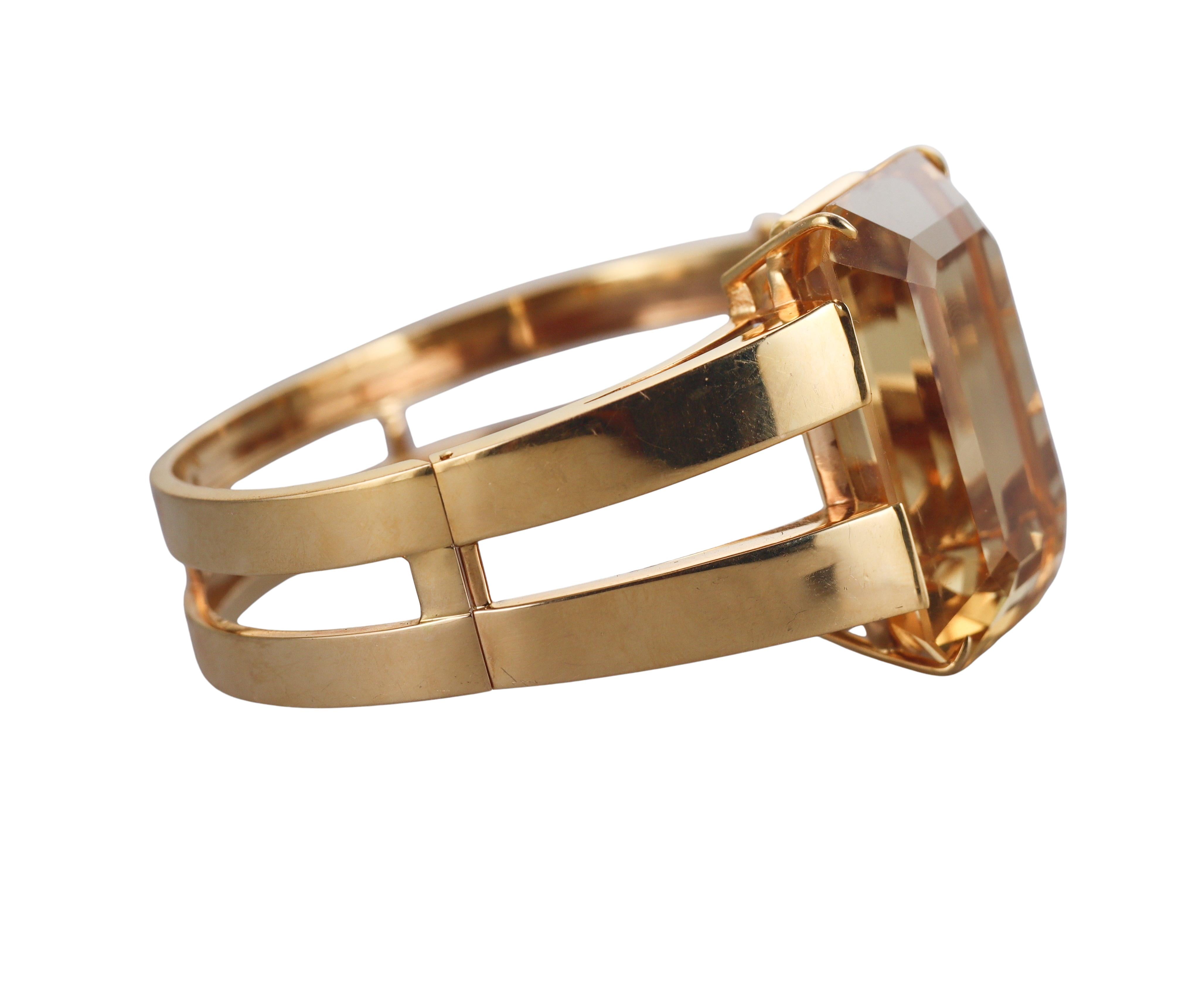 45ct Citrine Gold Bangle Bracelet