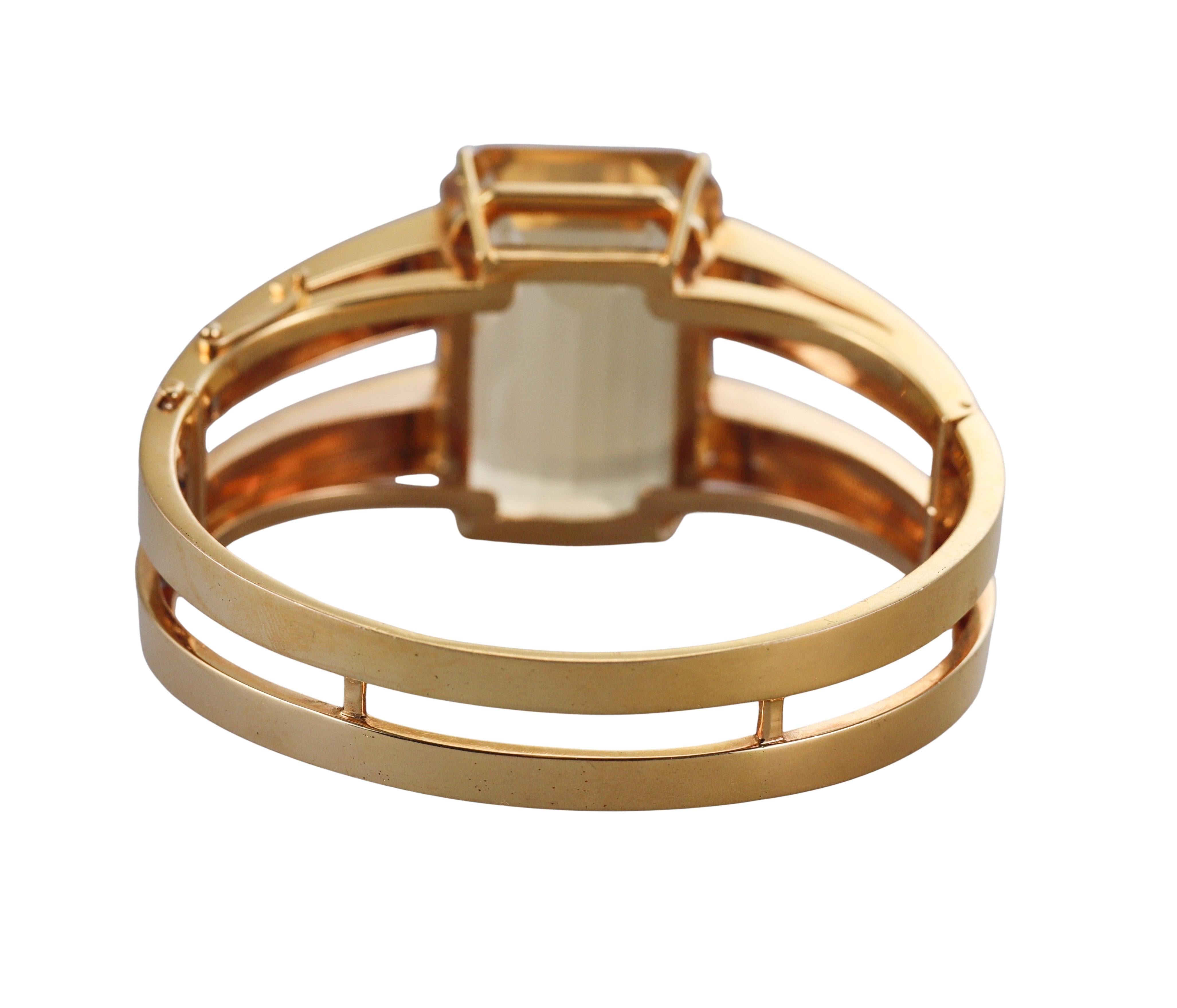 45ct Citrine Gold Bangle Bracelet