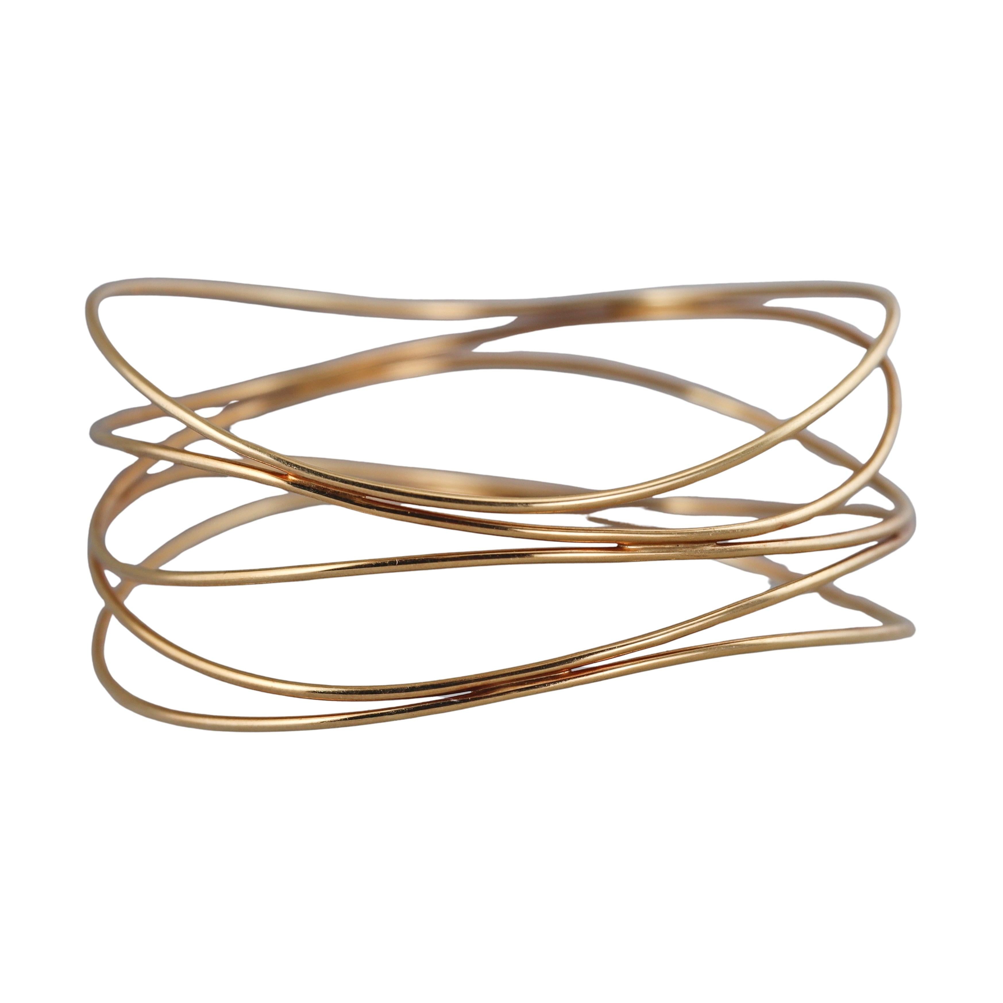 Tiffany & Co Elsa Peretti Gold Wave Five Row Bracelet